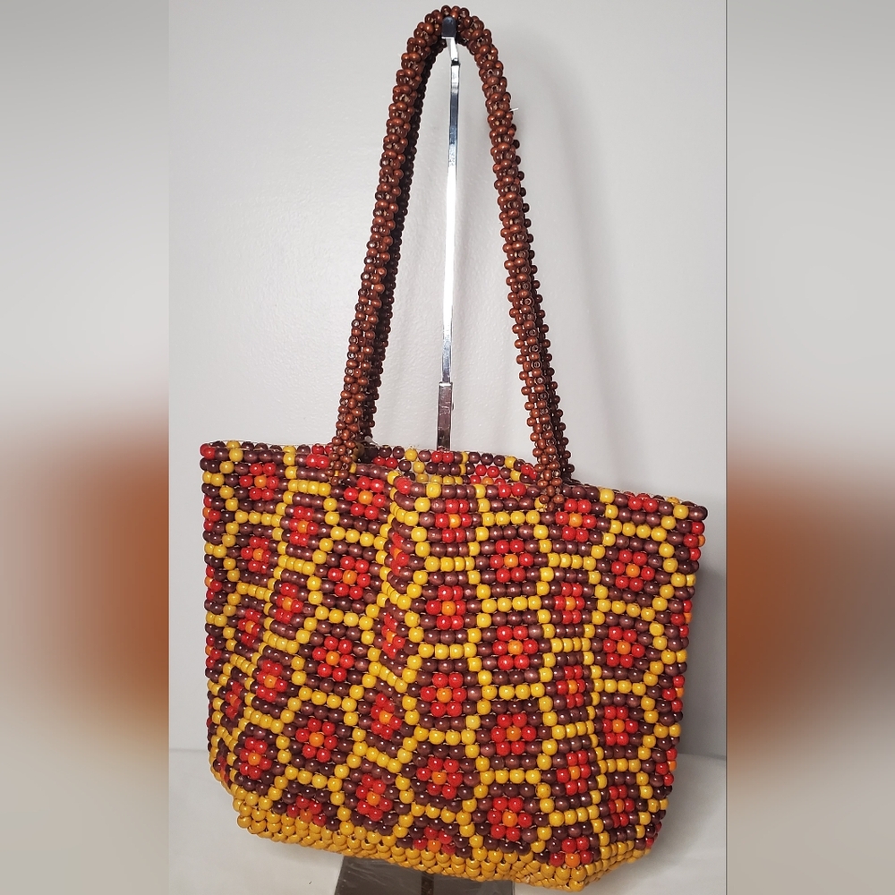 NWT FASHION EXPRESS handbags -a Trendy wooden beaded bag - - Picture 3 of 13